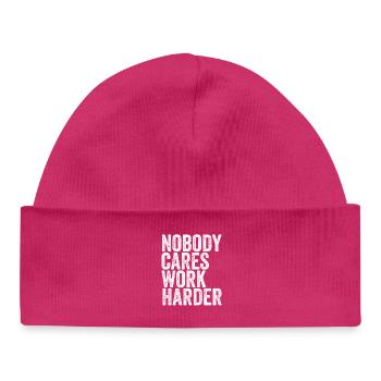 Nobody Cares, Work Harder - Baby Organic Beanie - hot pink - Front