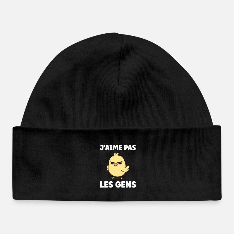 J'aime pas les gens - Bonnet bébé bio - noir
