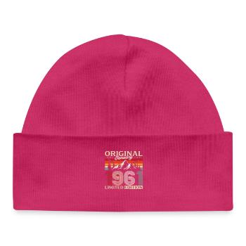 65e anniversaire Original janvier 1961 - Bonnet bébé bio - hot pink - Devant