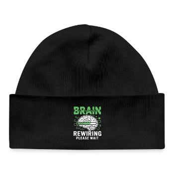 Brain Restart Please Wait - Baby Organic Beanie - black - Front