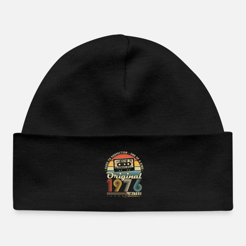 Original 1976 Vintage Vintage Anniversaire Rétro - Bonnet bébé bio - noir