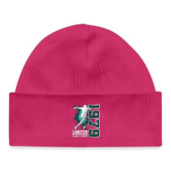 1979 Année de naissance Anniversaire - Bonnet bébé bio - hot pink - Devant