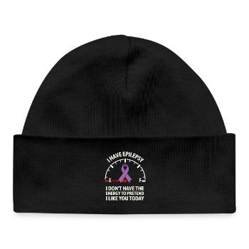 Epilepsy Awareness Energy Gauge Ribbon - Baby Organic Beanie - black - Front