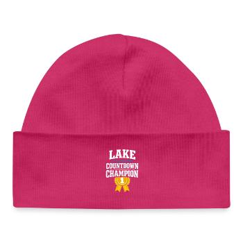 Compte à rebours du week-end du lac vers les journées en mer - Bonnet bébé bio - hot pink - Devant