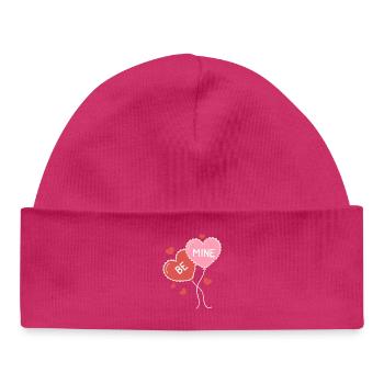 Be Mine – Botschaft der Liebe - Baby Organic Mütze - hot Pink - Vorne