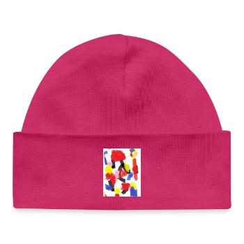 Colorful abstract pattern - Baby Organic Beanie - hot pink - Front