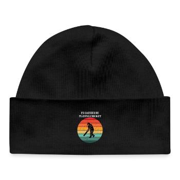 Cricket in the Retro Sun - Baby Organic Beanie - black - Front