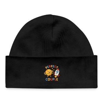 Couple Parfait : Planète et Aventure Rocket. - Bonnet bébé bio - noir - Devant