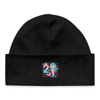Sirène 2e anniversaire 2 ans - Bonnet bébé bio - noir - Devant