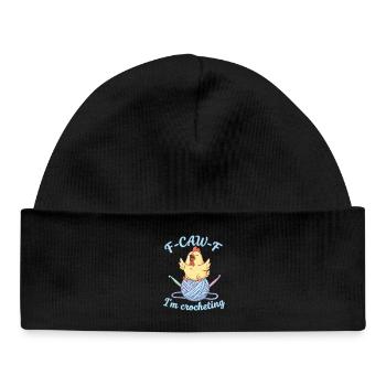 Drôle d’amoureuse du crochet F CAW F Je croquette - Bonnet bébé bio - noir - Devant
