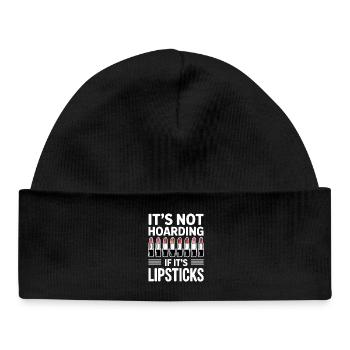 Lipstick Sayings Funny Lipstick Gift f - Baby Organic Beanie - black - Front