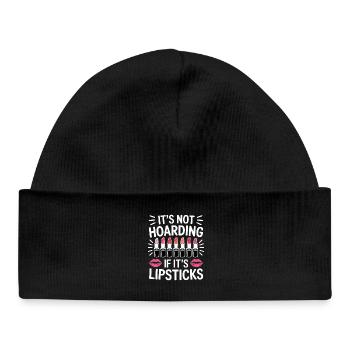 Lipstick Sayings Funny Lipstick Gift - Baby Organic Beanie - black - Front