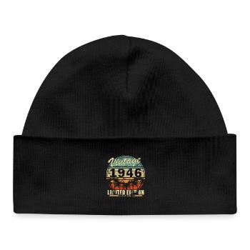 Limited edition 1946 - Baby Organic Beanie - black - Front