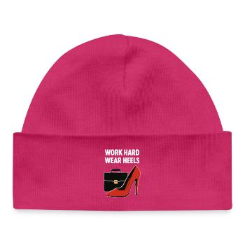Business Babe : Talons à la Travail Dur - Bonnet bébé bio - hot pink - Devant