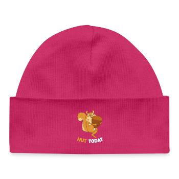 NUT TODAY Eichhörnchen Eichel - Baby Organic Mütze - hot Pink - Vorne