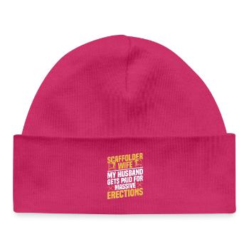 Épouse d’échafaudage ouvrier du bâtiment - Bonnet bébé bio - hot pink - Devant