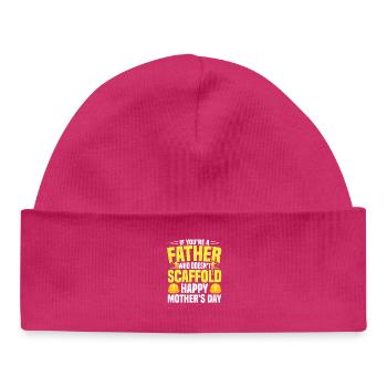 Échaffleur Fête des Pères, Constructeur d’échafaudages Papa Papa - Bonnet bébé bio - hot pink - Devant