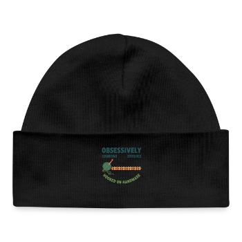 Mailles de comptage au crochet faites main - Bonnet bébé bio - noir - Devant