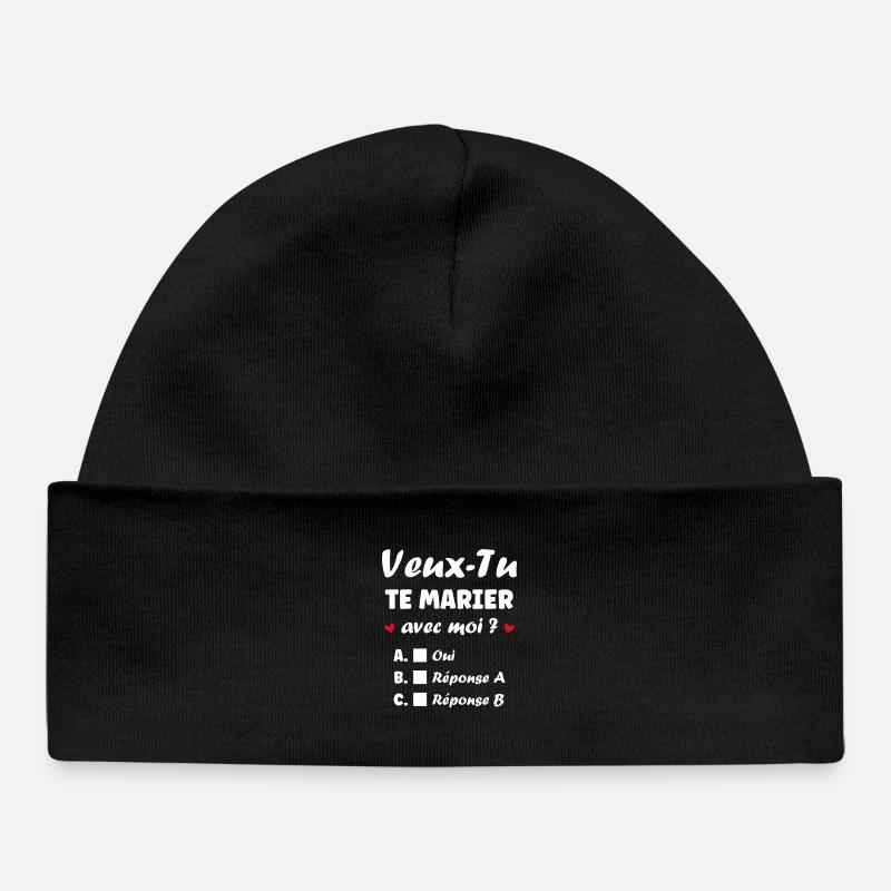 Proposition Mariage Interactif - Bonnet bébé bio - noir