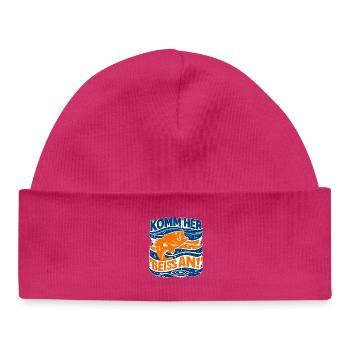 Komm her, beiss an! – Angeln Spruch - Baby Organic Mütze - hot Pink - Vorne