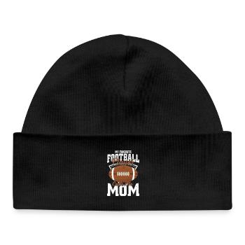 Mon joueur de football préféré m’appelle Maman Joueuse - Bonnet bébé bio - noir - Devant