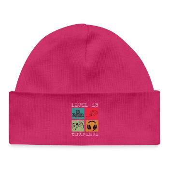Level 15 Complete - Baby Organic Mütze - hot Pink - Vorne