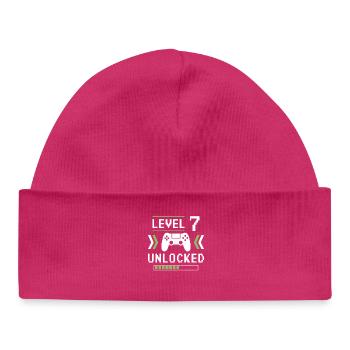Level 7 freigeschaltet - Baby Organic Mütze - hot Pink - Vorne