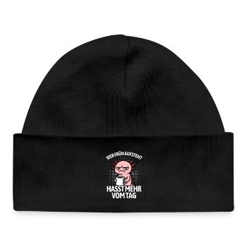 Axolotl - If you get up early, you hate more of the day - Baby Organic Beanie - black - Front