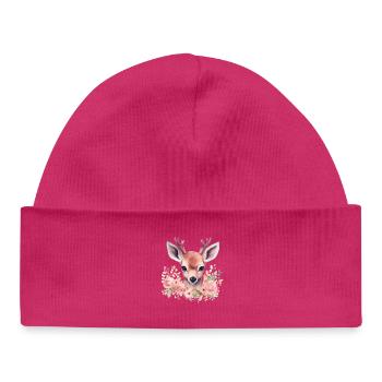 Motif traditionnel de cerf et de biche pour costumes féminins – Traditionnel - Bonnet bébé bio - hot pink - Devant