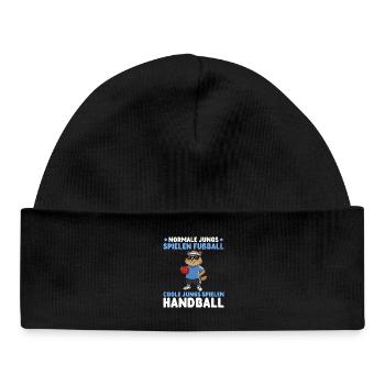 Handball player marmot Cool boys play handball - Baby Organic Beanie - black - Front