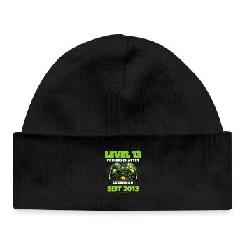 13. Geburtstag Gamer Shirt Level 13 freigeschaltet - Baby Organic Mütze - Schwarz - Vorne