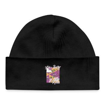Kites Kite Flying Life's Better With Kites - Baby Organic Beanie - black - Front