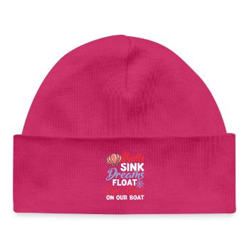 Shells Sink Dreams Float on Our Boat - Baby Organic Mütze - hot Pink - Vorne