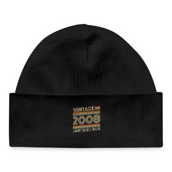 Vintage 2008 Vintage Birthday Gift - Baby Organic Beanie - black - Front
