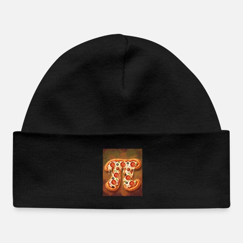 Pizza forme de pi - Bonnet bébé bio - noir