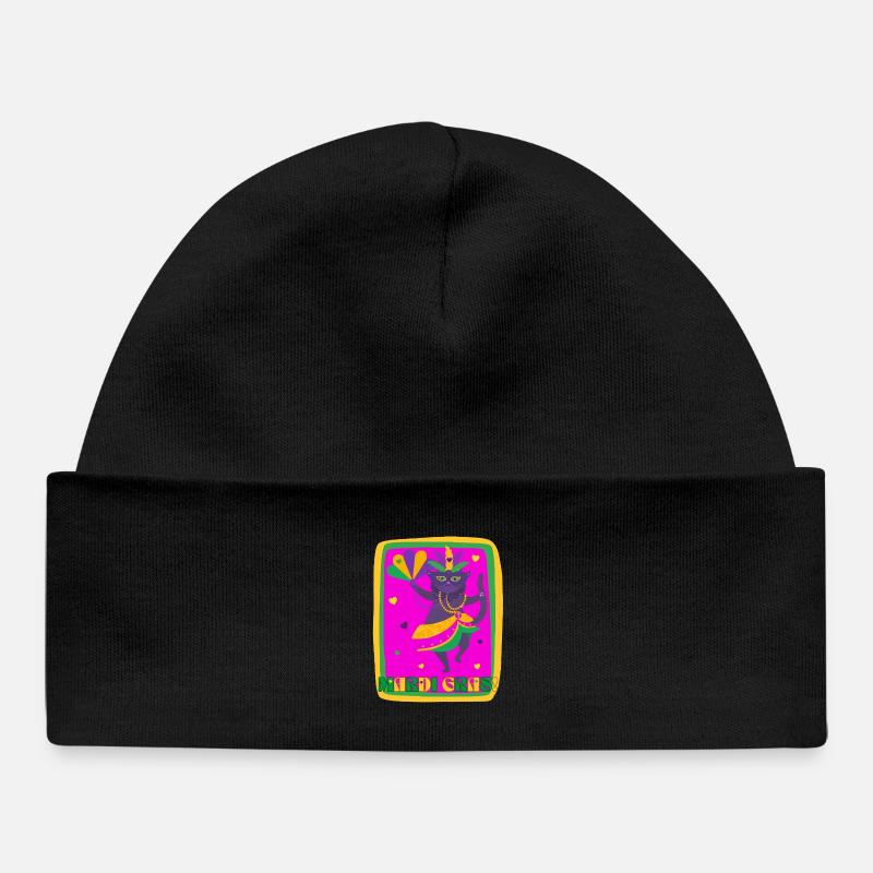 Chat dansant du Mardi Gras - Bonnet bébé bio - noir