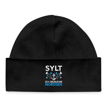 Vacances en mer du Nord SYLT J’AI BESOIN DE MER DU NORD Drôle - Bonnet bébé bio - noir - Devant