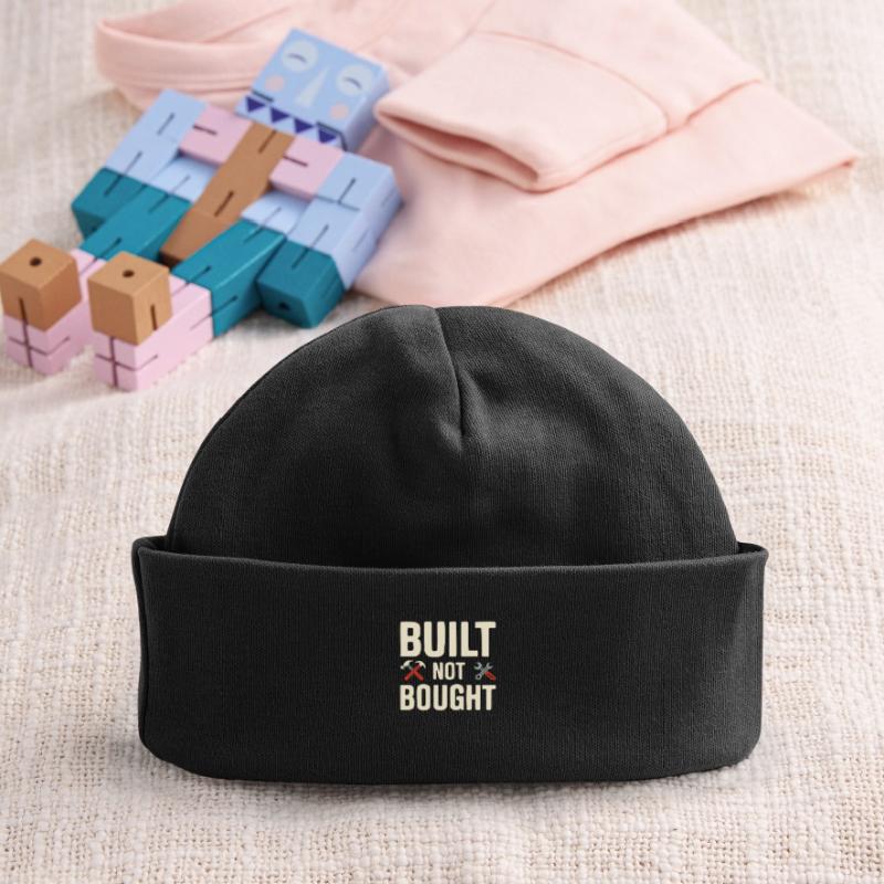 Built Not Bought Maker Statement Baby Organic Beanie