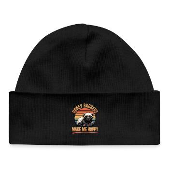 Blaireau drôle - Bonnet bébé bio - noir - Devant