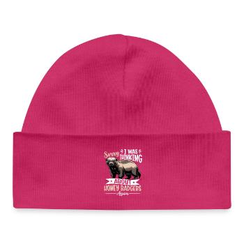 Blaireau drôle - Bonnet bébé bio - hot pink - Devant
