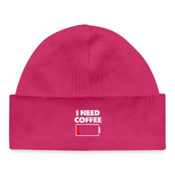 I need coffee battery empty - Baby Organic Beanie - hot pink - Front