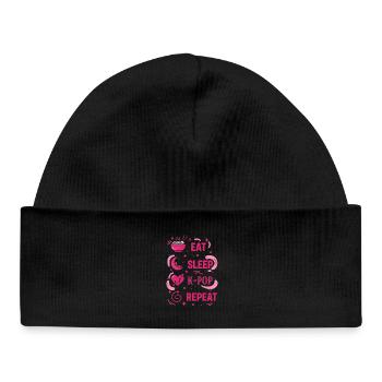 Eat Sleep K-Pop Repeat Korean Music Kpop Love - Baby Organic Beanie - black - Front
