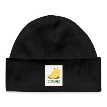 Cucumber Banana – Funny Pun Design - Baby Organic Beanie - black - Front