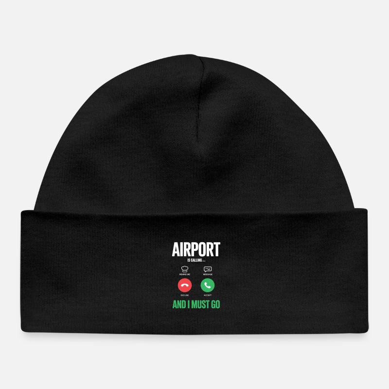 Appels drôles de vacances à l’aéroport et je dois - Bonnet bébé bio - noir