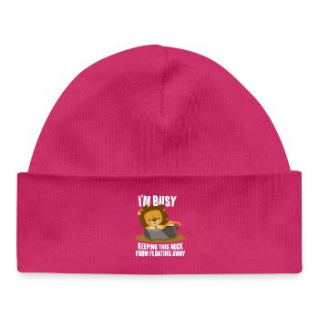 Safari Afrique Savane de la faune du Serengeti Lion - Bonnet bébé bio - hot pink - Devant