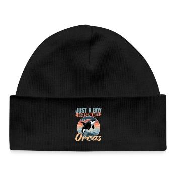Funny Orca - Baby Organic Mütze - Schwarz - Vorne