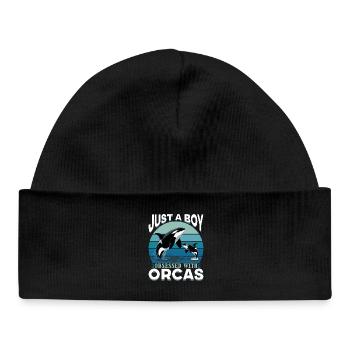 Funny Orca - Baby Organic Mütze - Schwarz - Vorne