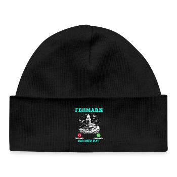 FEHMARN THE SEA IS CALLING Baltic Sea Holidays Funny - Baby Organic Beanie - black - Front