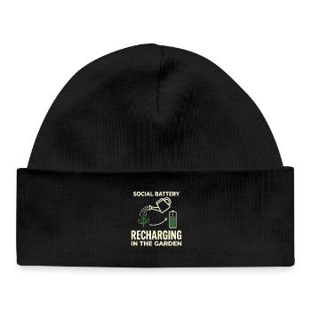 Social Battery Recharging Garden Humor - Baby Organic Beanie - black - Front