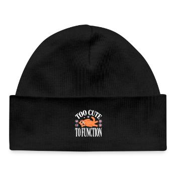 Citation drôle de chat trop mignon pour fonctionner - Bonnet bébé bio - noir - Devant